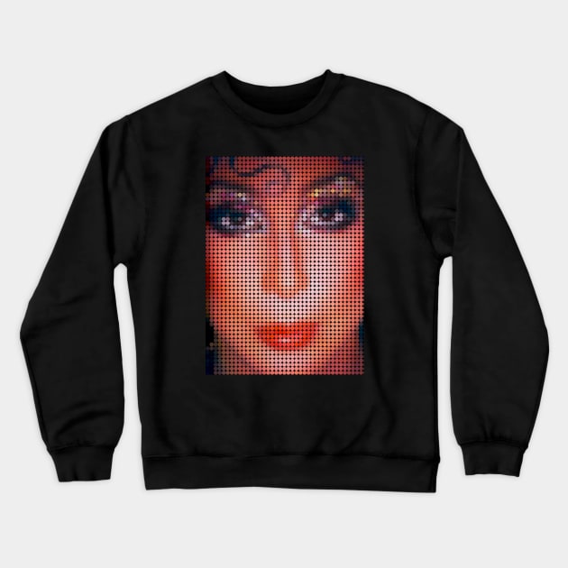 Cher 70s Dot Art Crewneck Sweatshirt by PengellyArt